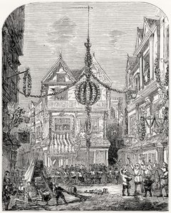 Celebraciones por la Restauración de Carlos II (1630-85) mayo de 1660 de English School